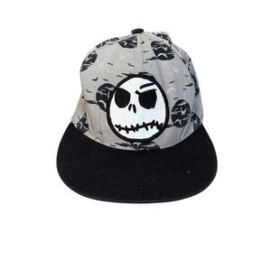 Disney Nightmare Before Christmas Jack Skellington Grey Bat Print Snapback Hat